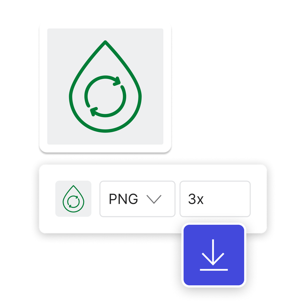 An icon with options to download the file in various formats and sizes