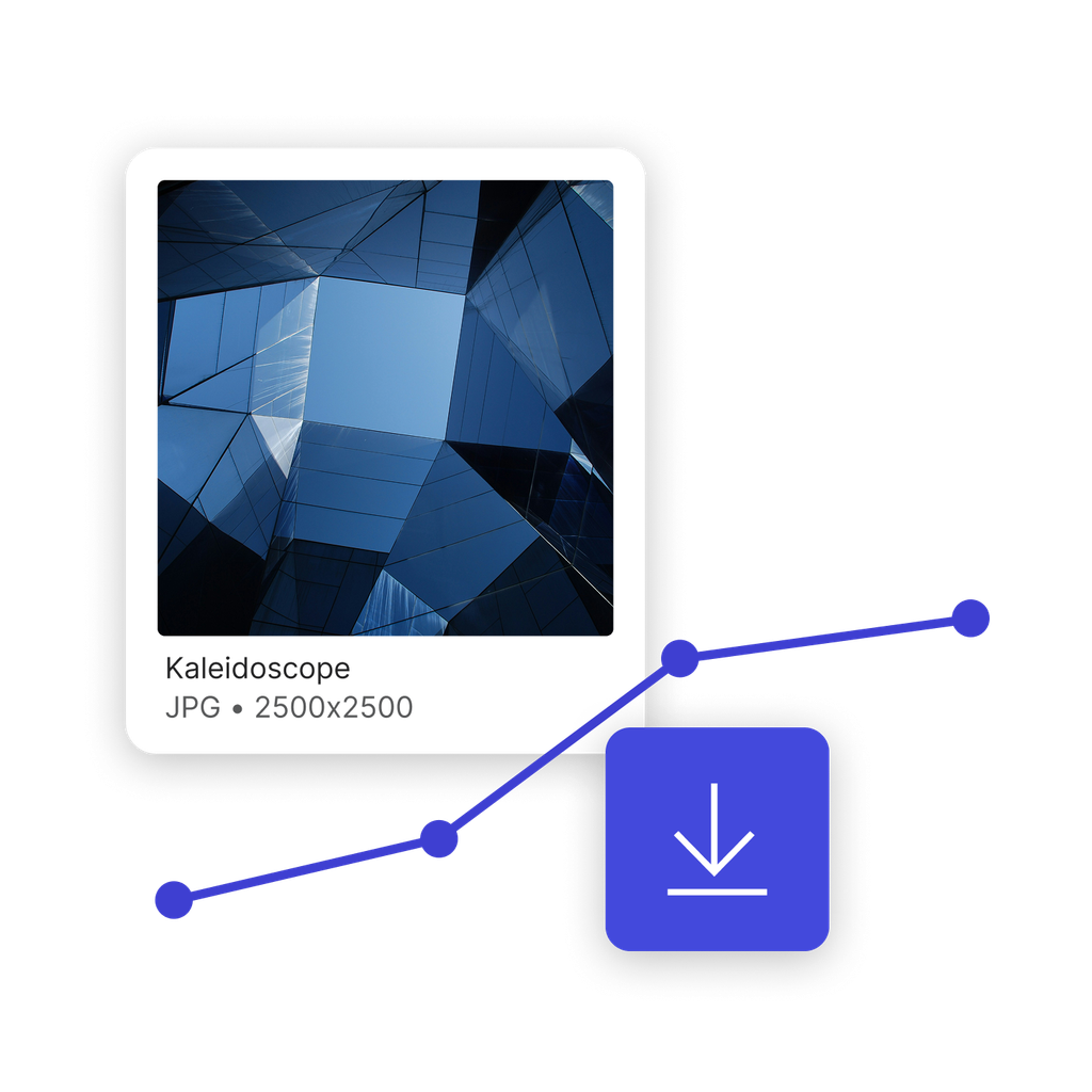 An image asset with a graph and a download button.